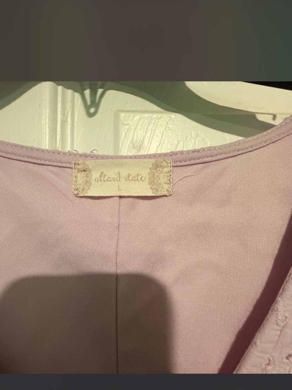 Altar'd State Lavender Eyelet Midi Dress with Button Front - Picture 4 of 4